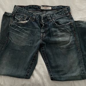 1921 33 x 32 Boot Cut Flap Pocket Factory Distressed Preowned Denim Jeans